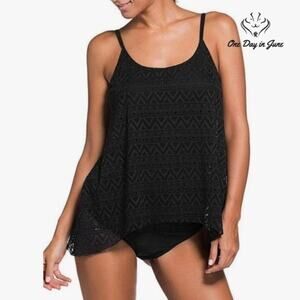 Nicetage Lace Double Up Tankini Swimsuit Size L